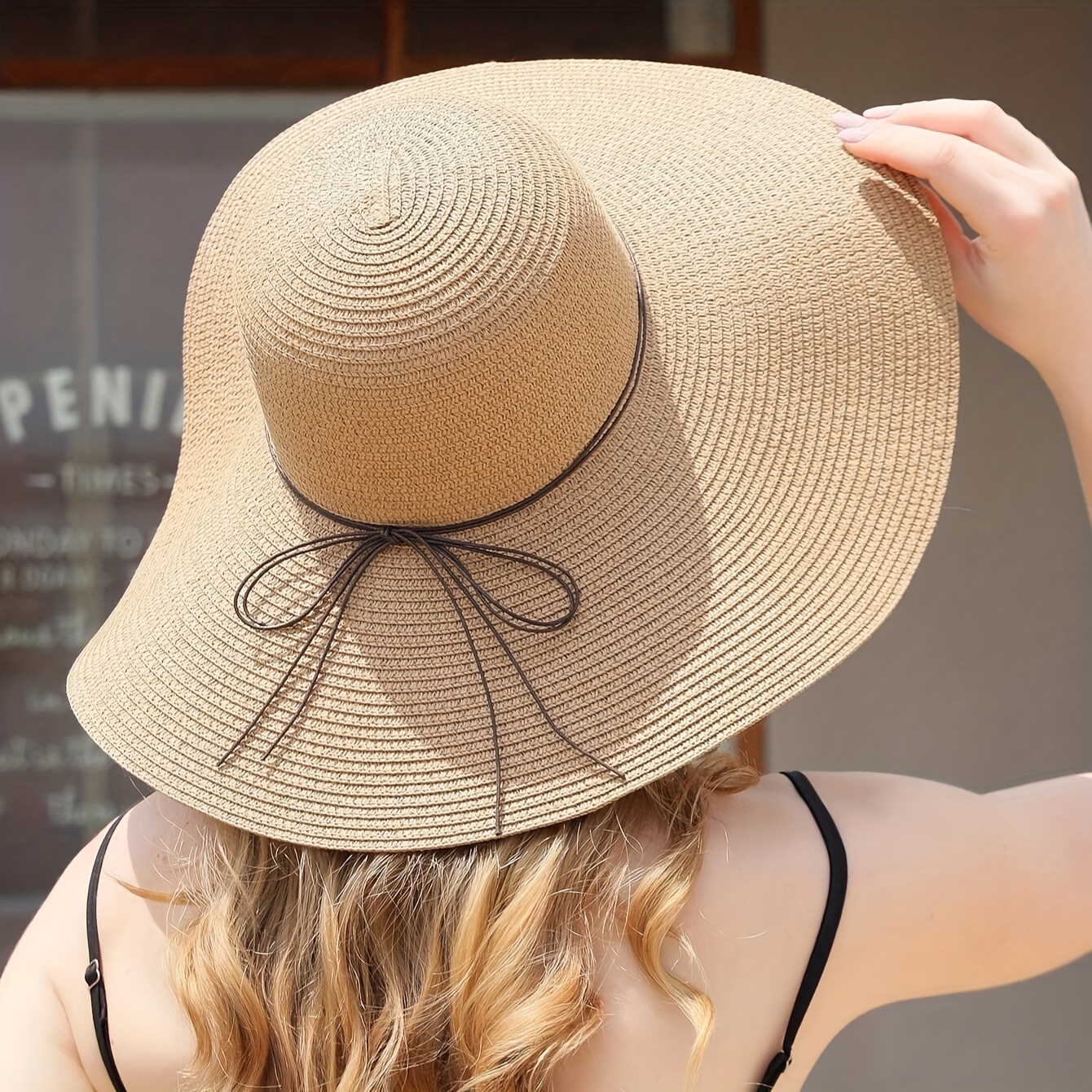 

Chic Khaki & Color- Straw Sun Hat With Shell Accents And Matching Crossbody Bag - Vacations, Weddings, And