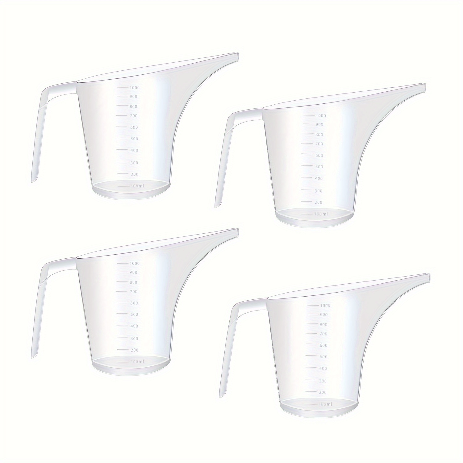 4pcs Large Capacity Funnel Pot Measuring Cups - For Soap Making Supplies, Bakeware Mold, Candle, Candle Making, Baking, And Watering - Long Nozzle Design, Baking Tools, Kitchen Essentials, And More