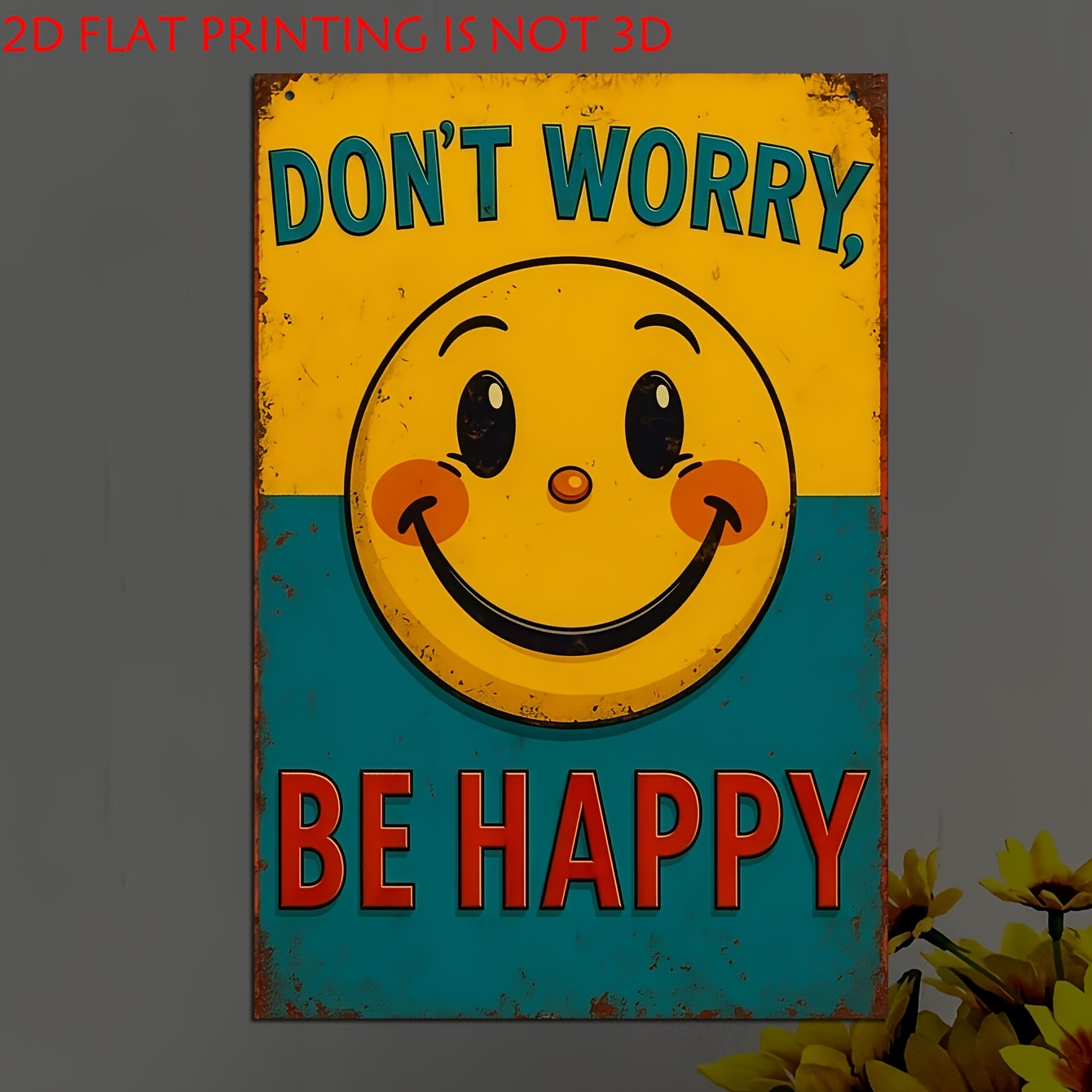 TEMU 2d Flat, 1pc Retro "" Wooden Wall Sign - Artificial Frameless Plaque Suitable For Office, Gym, School, Mental Health Decor, Minimalist Positive
