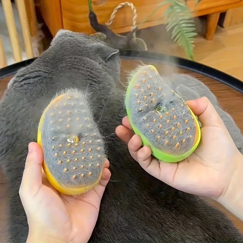 

3-in-1 Steam Cat Brush - Usb Rechargeable Pet Grooming & Massage Comb With Spray Function For Cats, Novelty Toy For Ages 14+