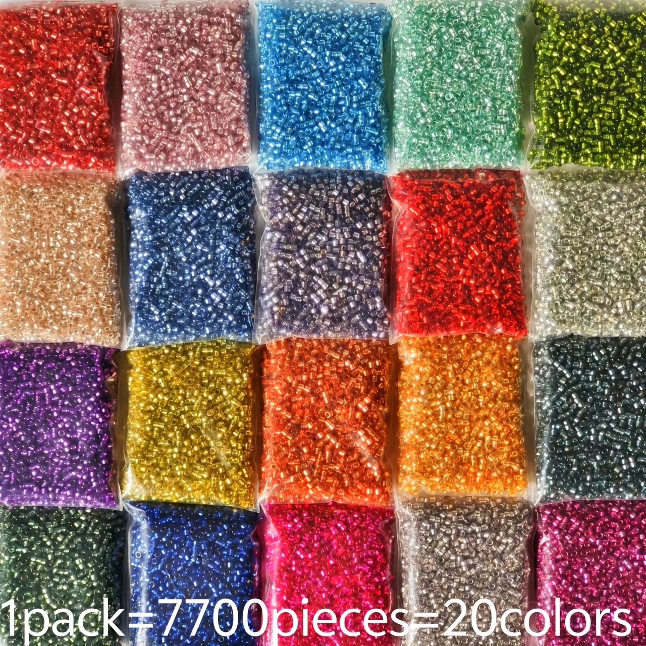 Image of 7700pcs 20 Colors 2.5mm Seed Beads, For Jewelry Making Necklace, And French Bead Craft, Gift Set For And Valentine's Day