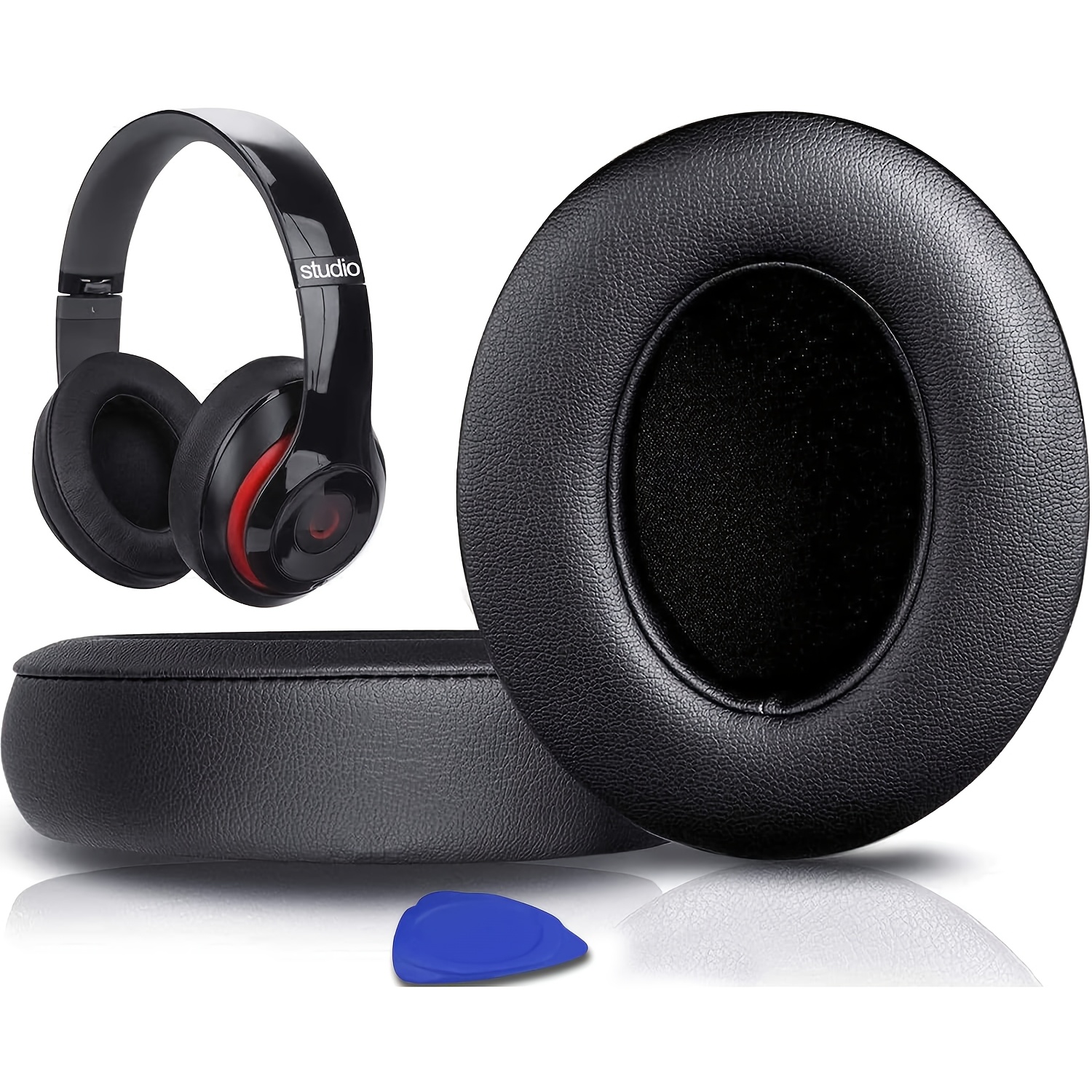 TEMU 2-pack Compatible For 3/2 Replacement Ear Pads With Removal Tool - Soft Pu Leather Memory Foam Cushions Suitable For B0500/b0501/a1914