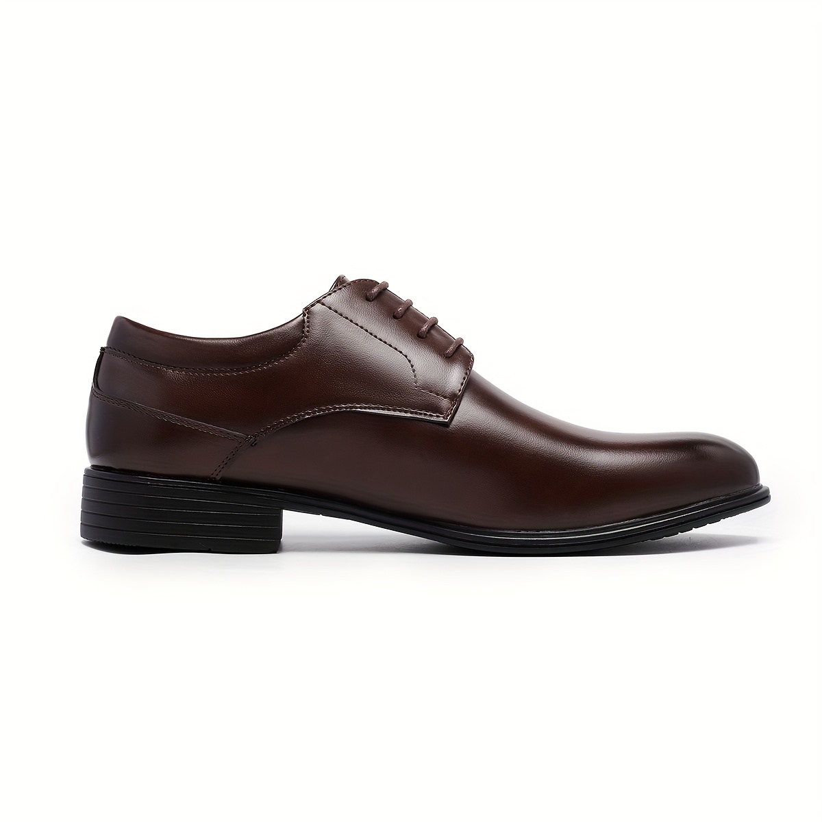 Men'S Classic Oxfords - Solid Color, Low Top, Pointed Toe, Lace-Up, Faux Upper & Inner, PVC Sole, All-Season Business Casual Shoes for Weddings, Parties, England - Minimalist Style