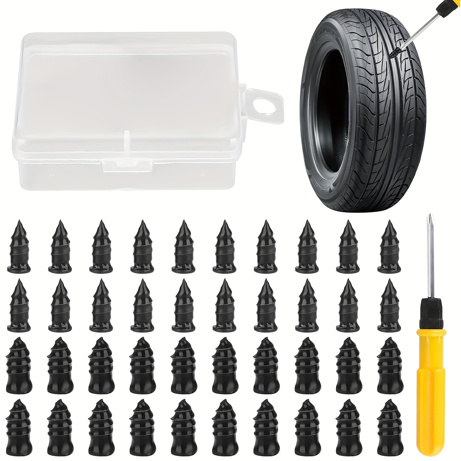 TEMU Tire Fix Rubber Nails Mushroom Nails, Durable Tire Repair Plug, Protective Tire Fix Kit For Cars, Motorcycles, Bicycles And Scooters Tool, Tire Repair Kit