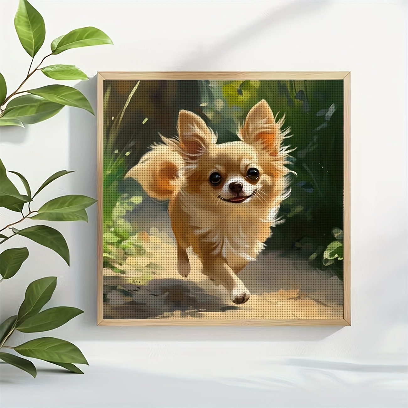 Relaxing DIY Cross Stitch Kit, "Running Chihuahua" Pattern