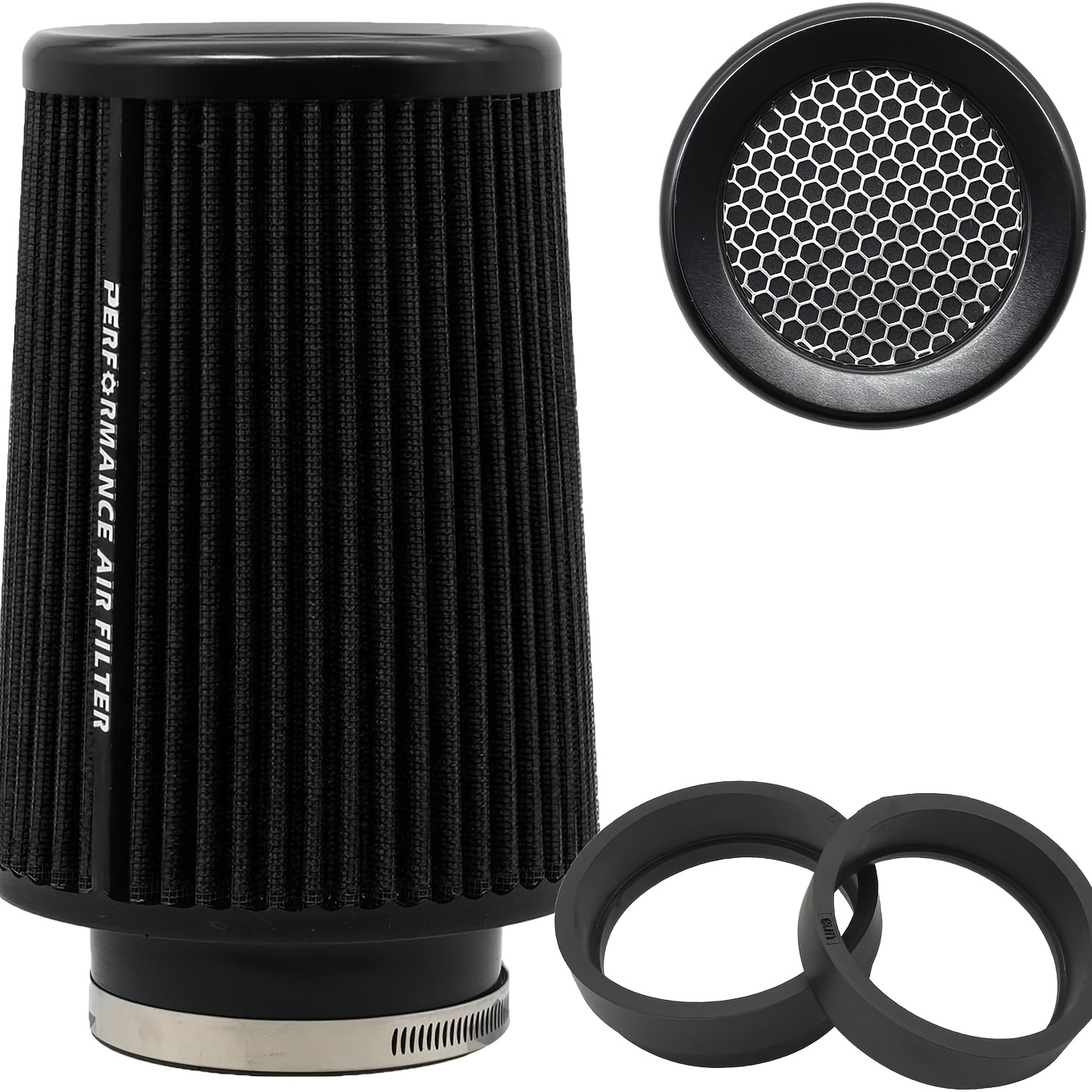 TEMU Filtro 'aria modificato per auto tre in uno in di alluminio, filtro 'aria, testa a fungo da 3/3.5/4 pollici, aspirazione a flusso , accessori