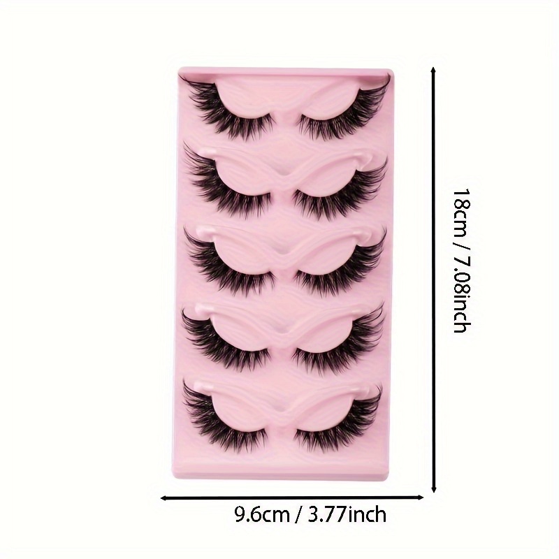 5 Pairs of Luxurious Cat Eye False Eyelashes, Multi-layered