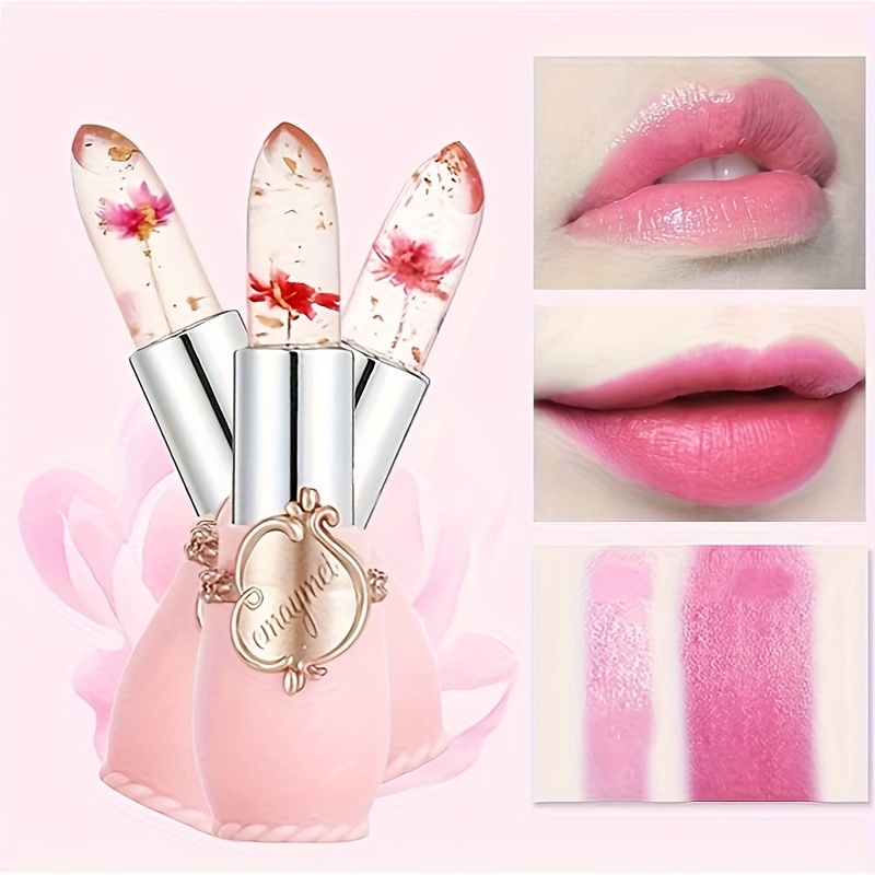 6pcs set transparent jelly color changing lipstick temperature changing flower lip balm hydrating moisturizing lip care lip balm lip moisturizer keep lip long lasting effect new year gift valentines day gift details 2
