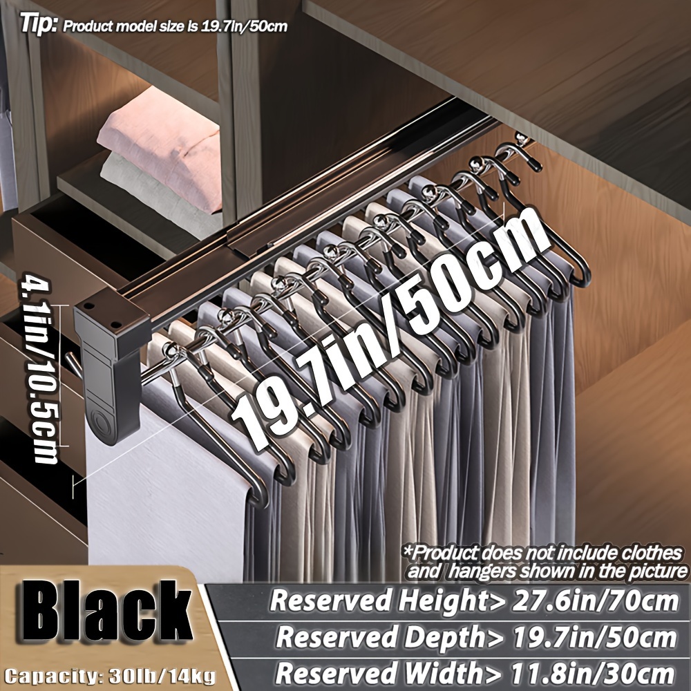E-shop Deckenmontierter Teleskop-Hosenständer – Platzsparender Metall-Garderobenorganizer, Langlebiger Multifunktions-Kleiderschrank-Hänger für Hosen,