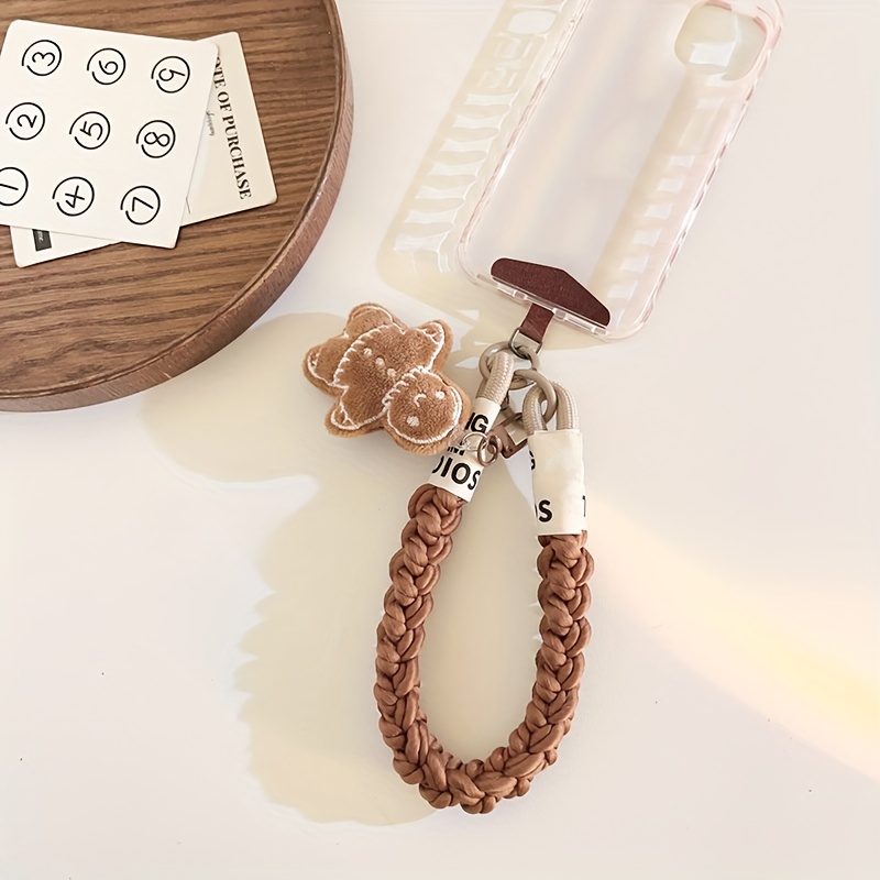 gingerbread man charm woven rope phone strap bag pendant - Temu