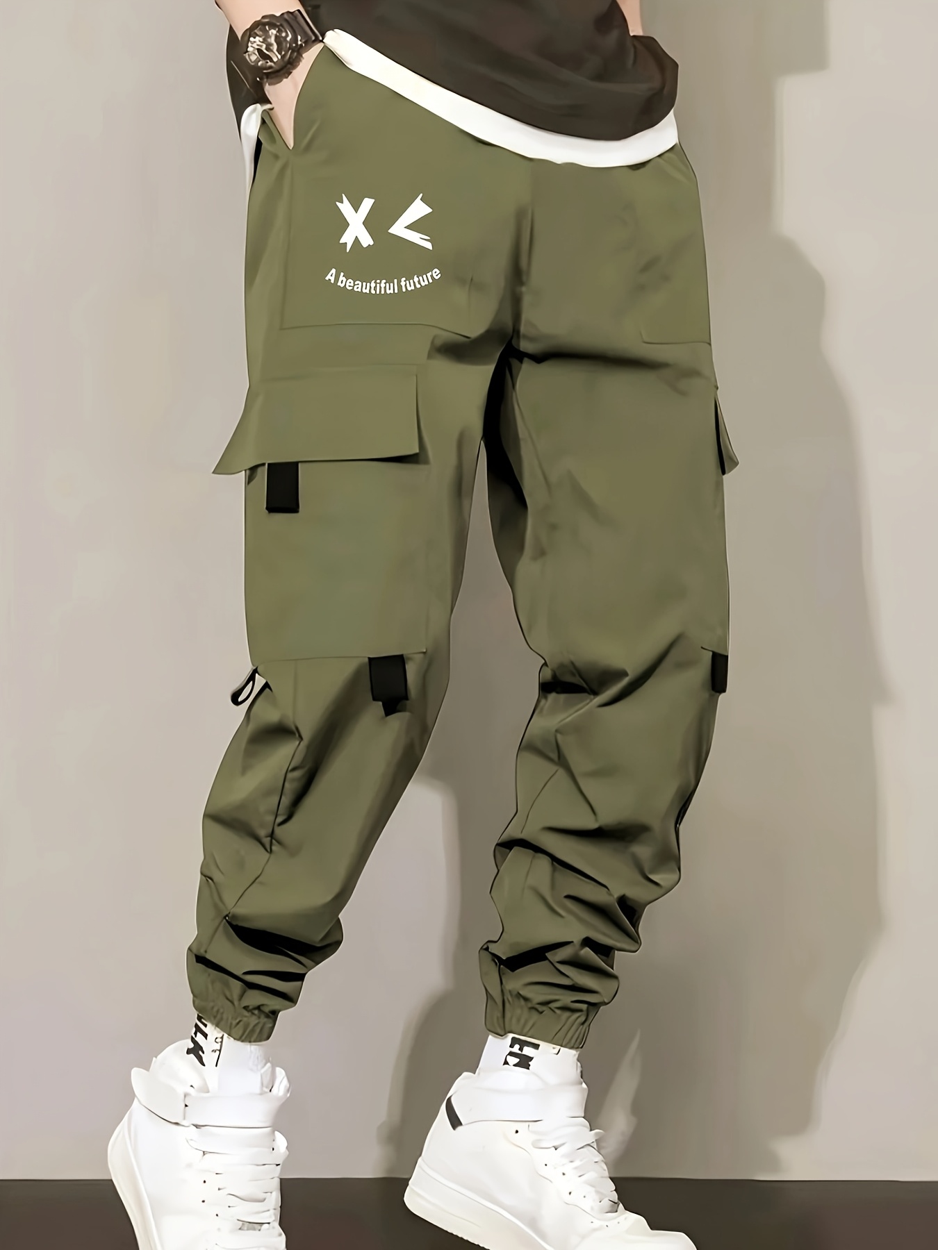 Generisch Pantaloni Cargo Da Uomo, Estivi, Lunghi, Vestibilità Normale