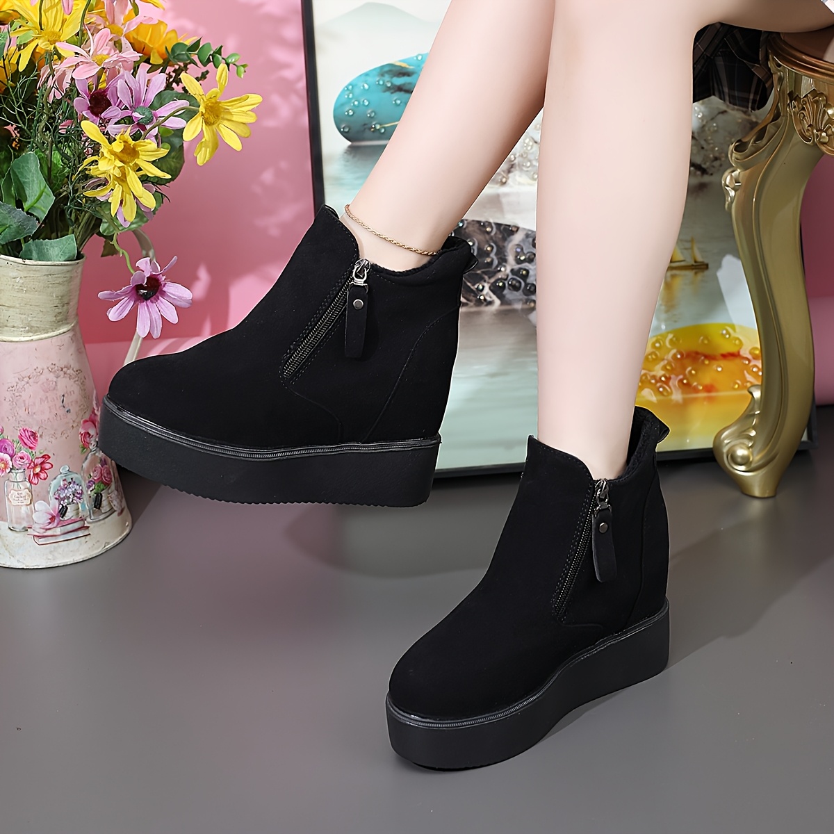 Bottes D'hiver Pour Fille Avec Lacets Et Fermeture éclair