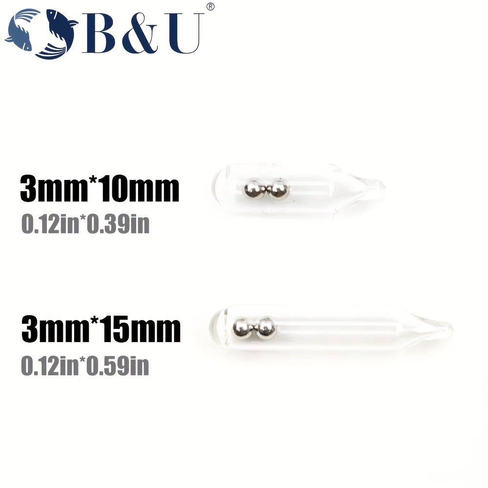 B&U 10pcs Glass Rattle, 3mm/4mm/5mm Insert Tube Rattle For Jig Lure, Fly  Tying Fishing Rattle