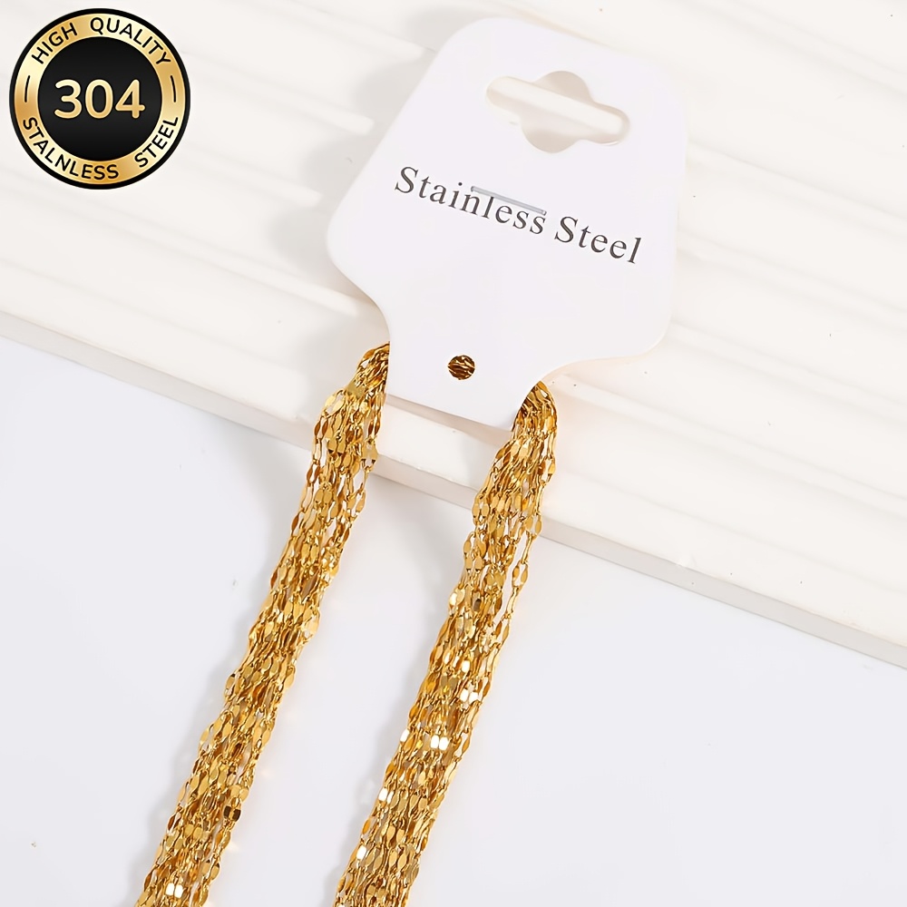 TEMU Lot de 10 pièces - Chaîne de collier en acier inoxydable 304 - Chaîne lèvre - Chaîne avec fermoir - Simple - Durable - et - Légère - Collier de