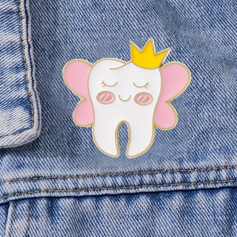 Popular Tooth Enamel Brooches For Fairies, Superheroes, Tooth Protection Themed Badges, Decorative Pins, Gifts For Dentists And Tooth Lovers