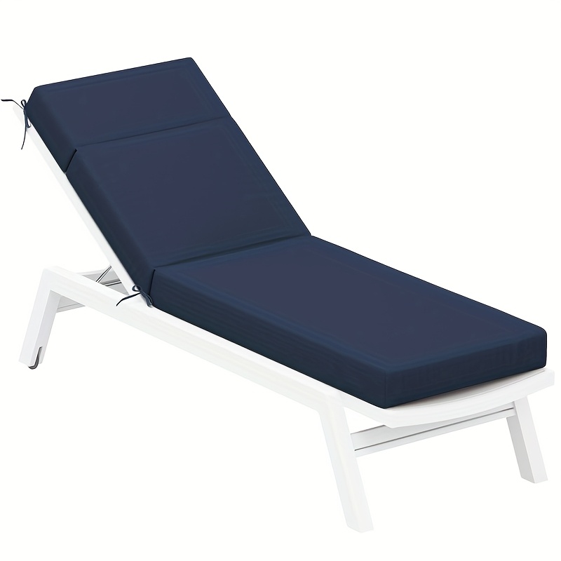 Coussin Chaise Longue AevQuas - Housse Fixe Antidérapante - 6 Attaches - Pour Jardin, Plage, Porche