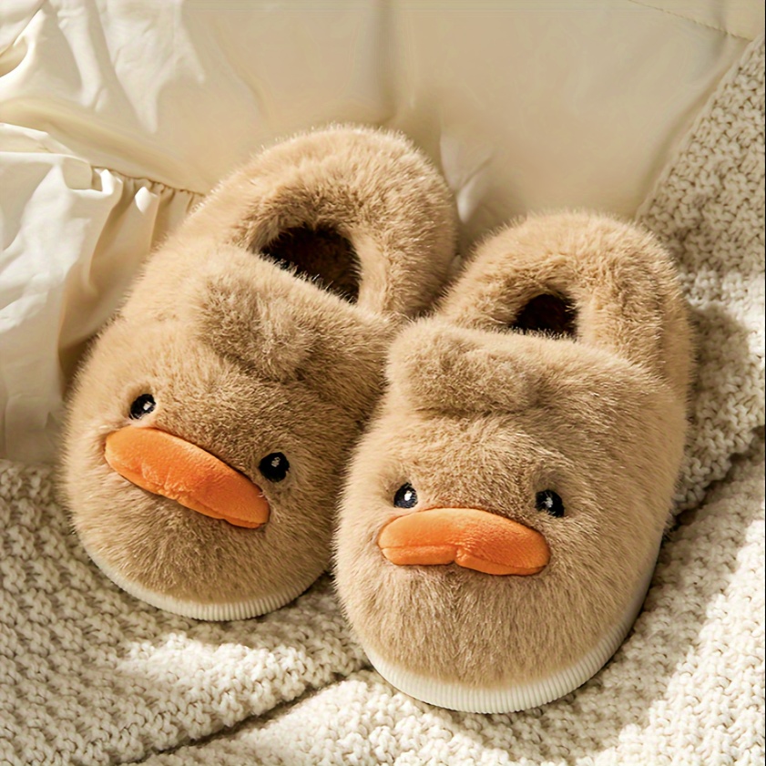 plush duck slippers cute winter warm slip shoes Temu United Arab