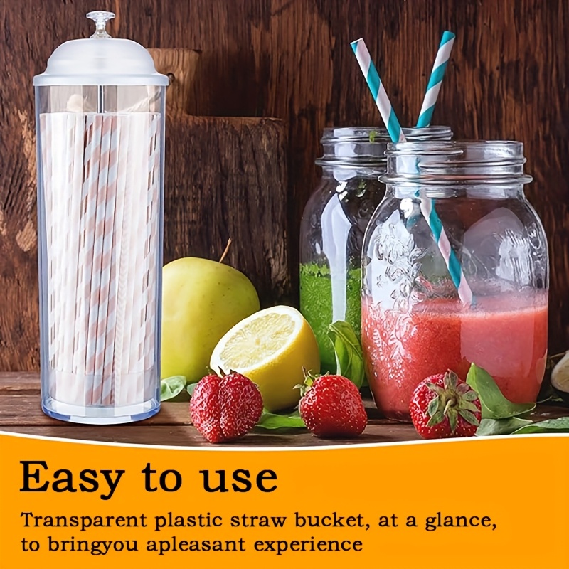 Straw Holder Multipurpose Storage Tube Reusable Straw Rack Dustproof Milk Tea Shop Fast Food Restaurant Straw Bucket Straw Dispenser Straw Stand Suitable for Home, Restaurants, Cafes, Bars, etc