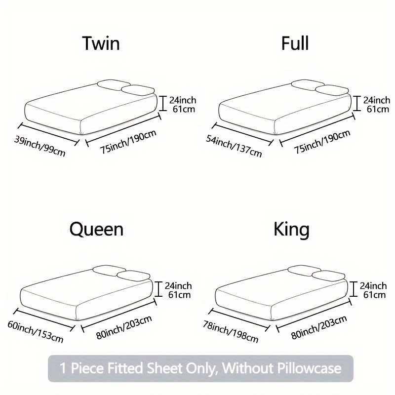 1pc brushed fitted sheet without pillowcase soft comfortable bedding solid color mattress protector for bedroom guest room with 20 24 deep pocket fitted bed sheet only details 3