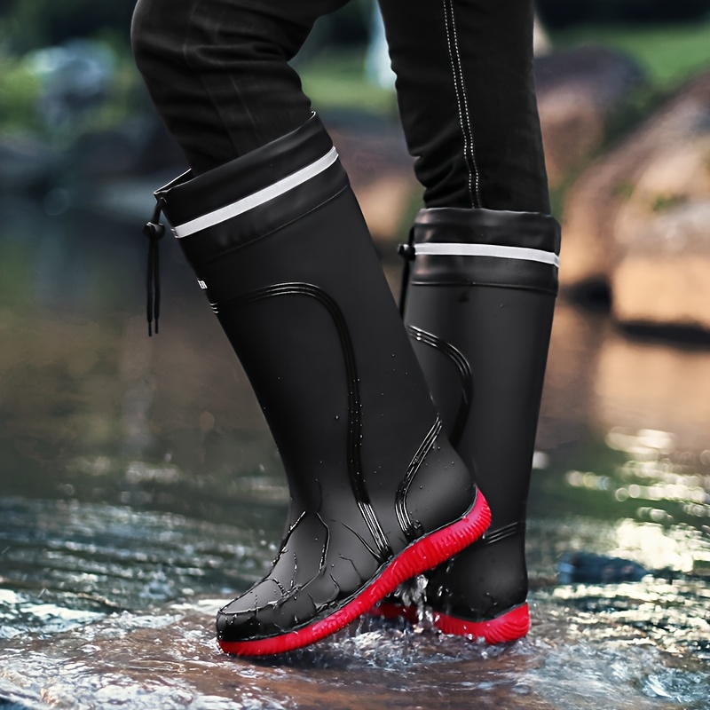 fashionable mens waterproof boots gardening boots slip