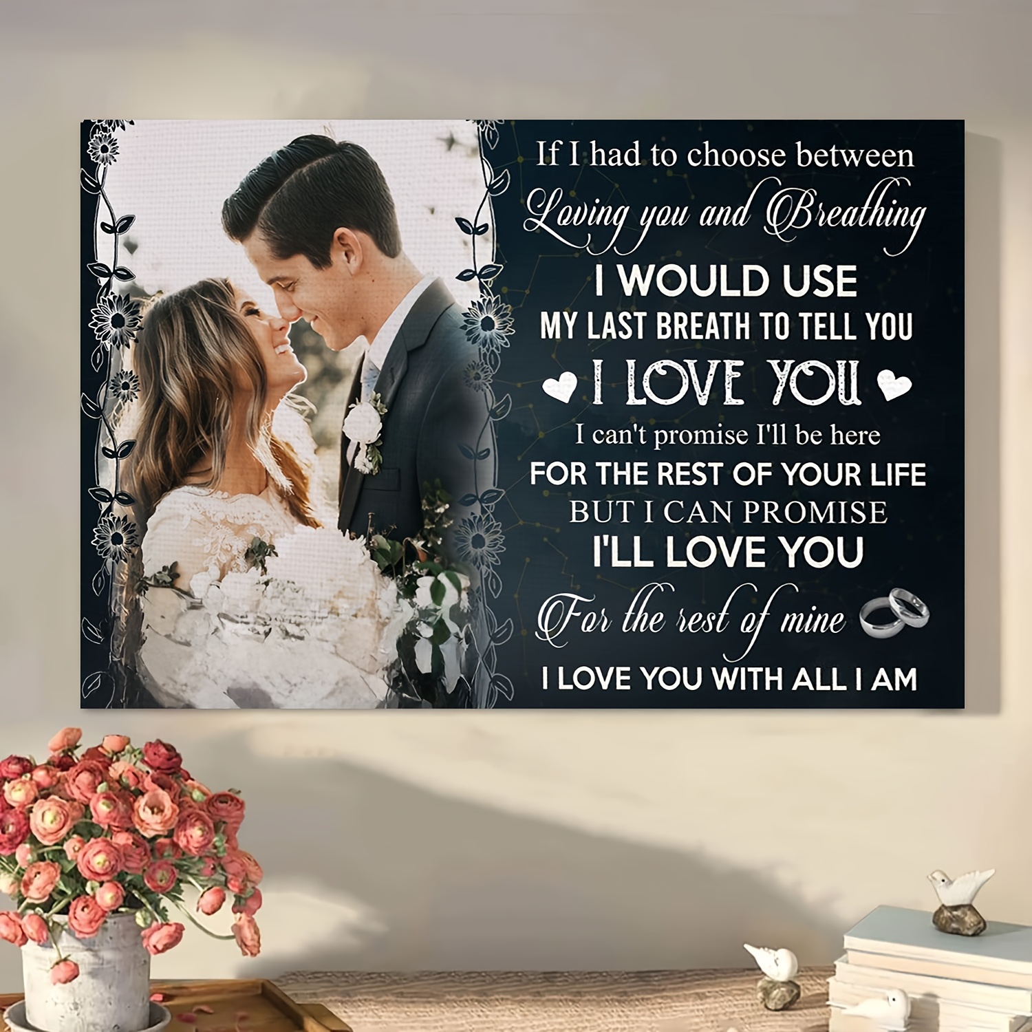 

Custom Love Anniversary Canvas Painting - Personalized Wooden Framed Wall Art For Couples, Perfect Gift For Him Or Her, 11.8x15.7 Inches