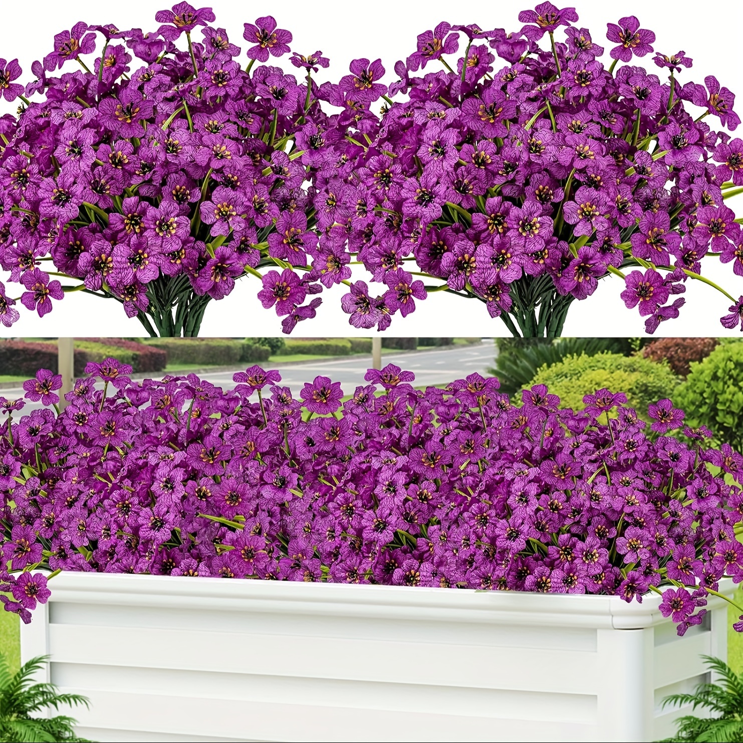 

20pcs Artificial Fall Flowers For Outdoors, Uv Resistant Fake Flowers With Plastic Plants, Silk Flowers For Planter Outdoors, Window Box Front Porch Patio Decor