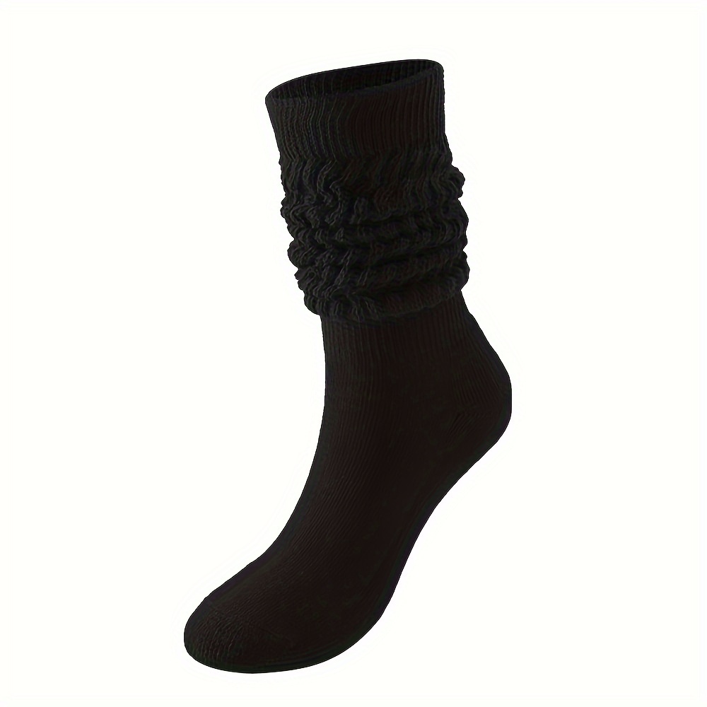 1/3 Pairs Solid Slouchy Socks, Lazy & Comfy Knee High Socks, Women's Stockings & Hosiery