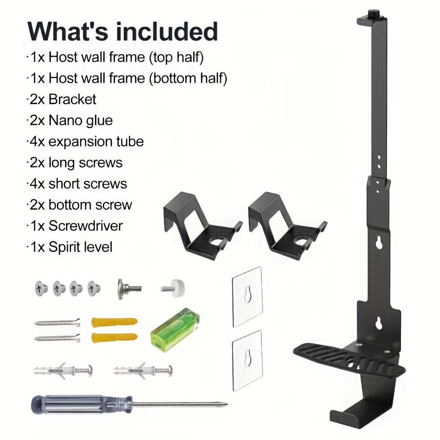 TEMU Support mural pour PS5 Slim, support de console la TV avec 2 crochets pour manettes et porte-casque, kit de fixation murale en métal compatible