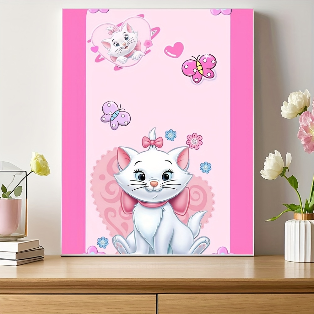 1pc 5d diy diamond painting kit frameless handcraft sewing crafts artwork with beautiful patterns of   marie theme multi size diamond painting art kit relaxation craft gift     wall decor suitable for bar home office gallery display family decoration gift birthday present new years gift anniversary seasonal gift back to school