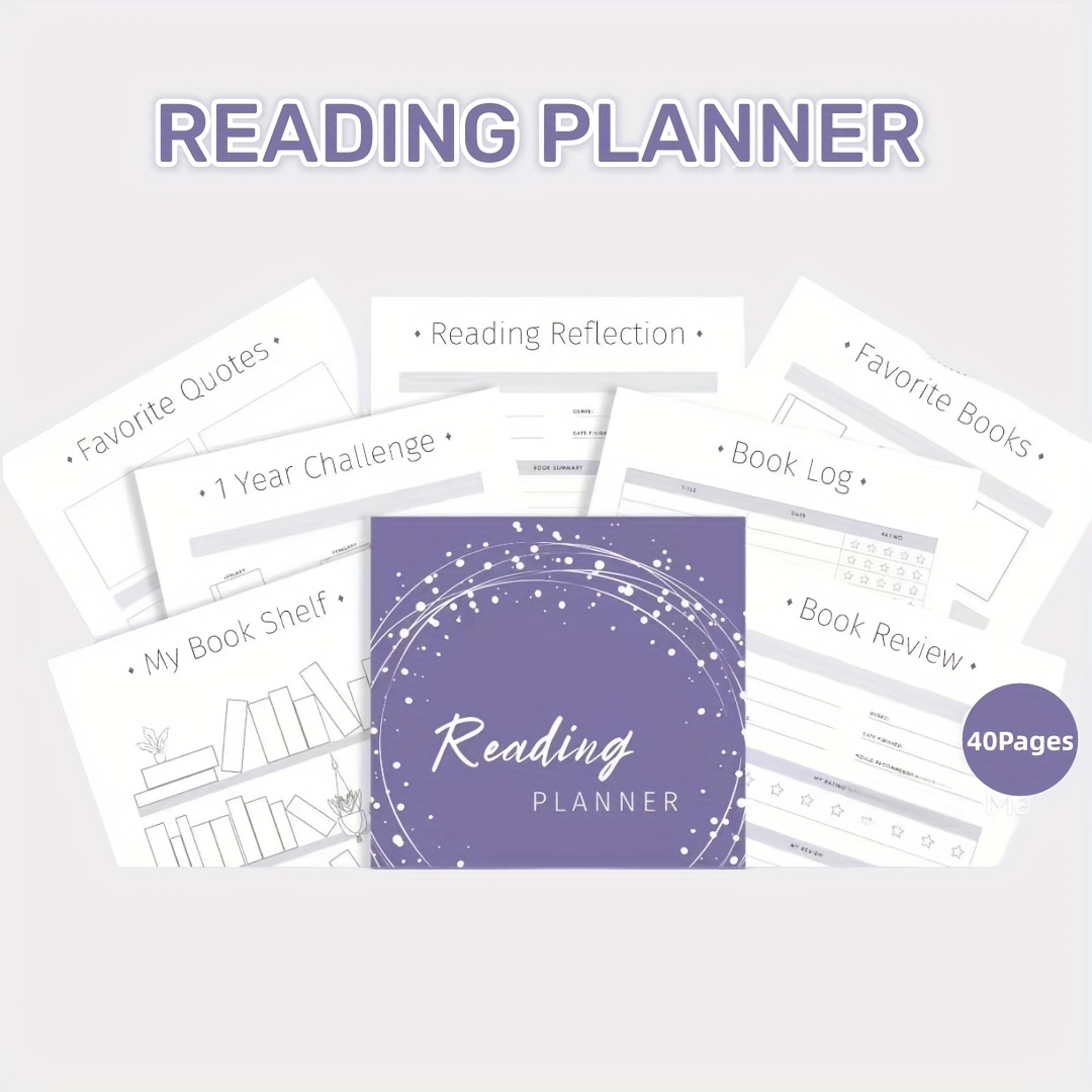 

Reading Planner;reading Log;perfect Partner For Your Reading Plan;write Down Any Thoughts About Books You Like;100gsm Pager;8.3*5.5inch Size;