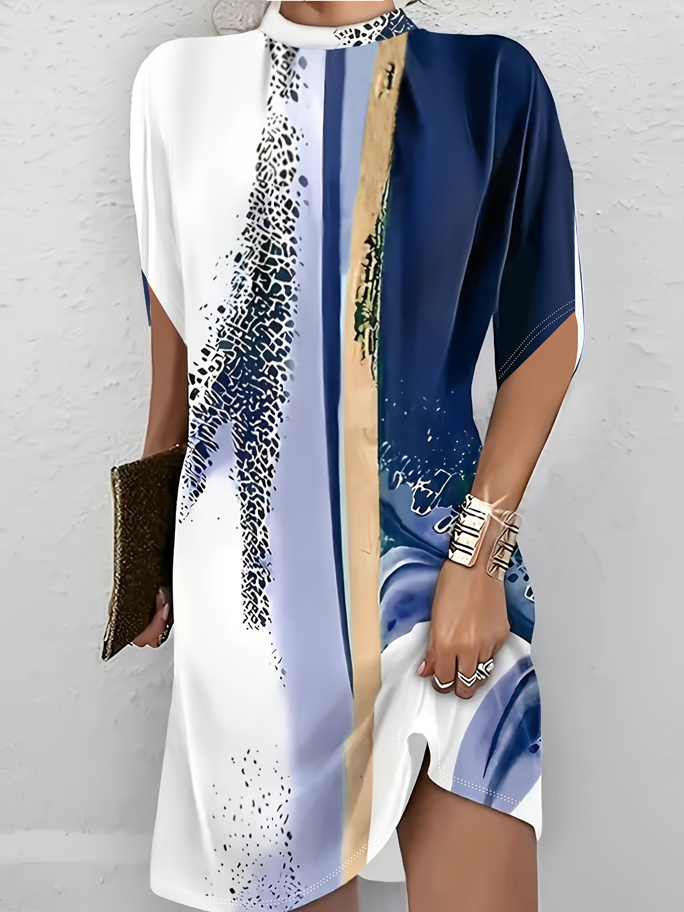 elegant womens crew neck t shirt dress Temu