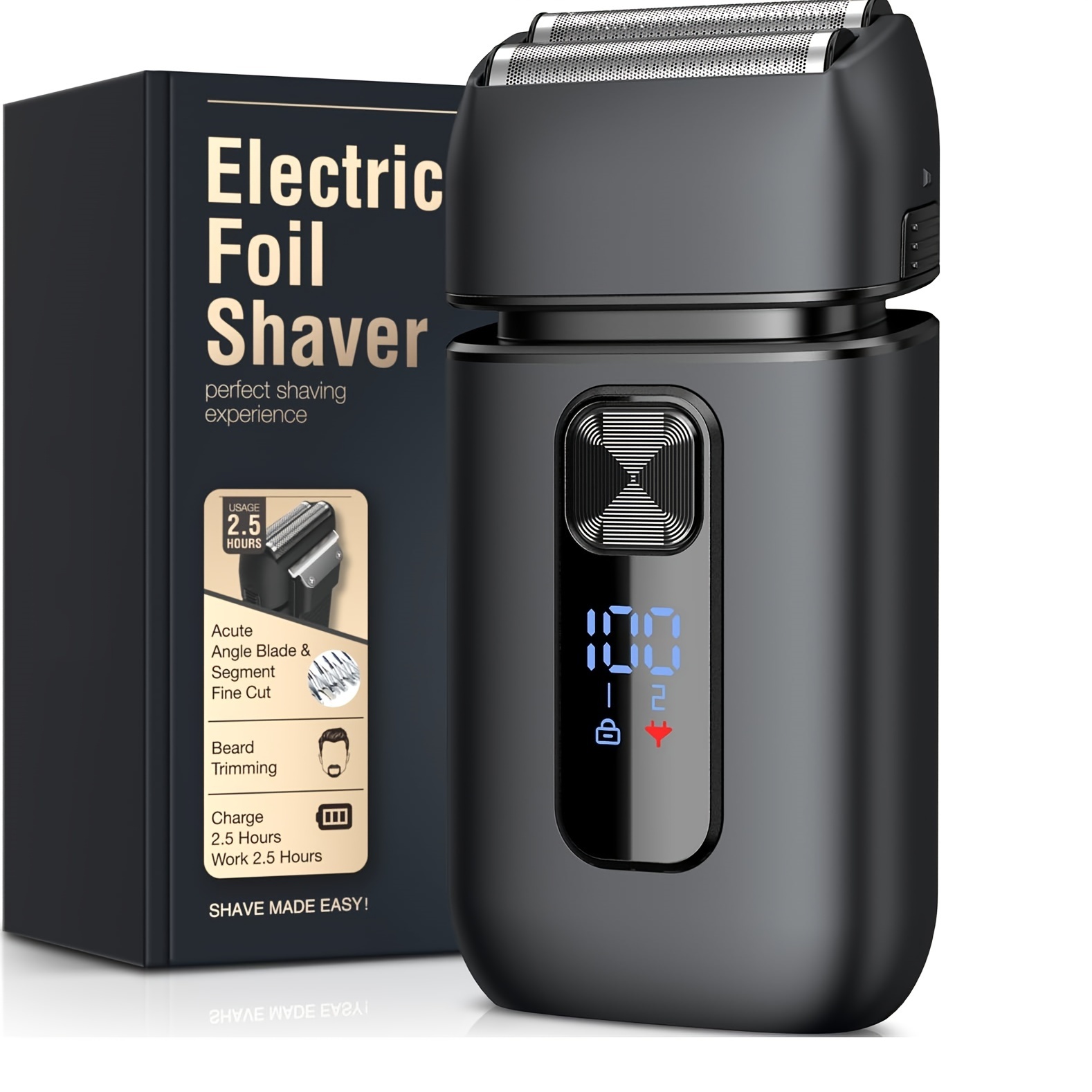 

Compact Travel Shaver, Beard Shaver, Men's Electric Shaver With Pop-up Trimmer, Dual Floating Blades, Closer Shave, Small Shaver For Travel,valentine's Day Gift