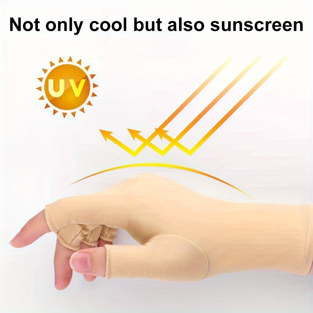 Ice Silk Fingerless Sun Protection Gloves Half Finger Sunscreen