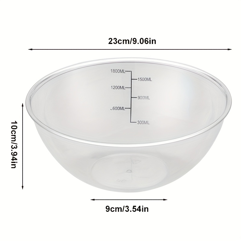 1pc/3pcs Polycarbonate Mixing Bowls With Measurement Marks, Durable Salad Bowl Set For Cooking, Baking, And Prepping, Kitchen And Restaurant Essentials