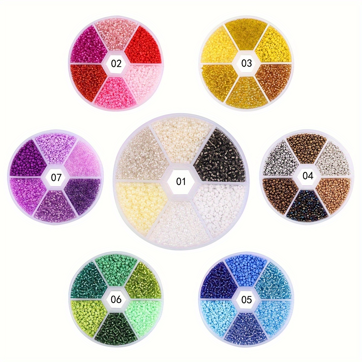 

About 3600pcs 2mm Colorful Rice Beads Beading Jewelry Material Set Box Diy Bracelet Necklace Accessories