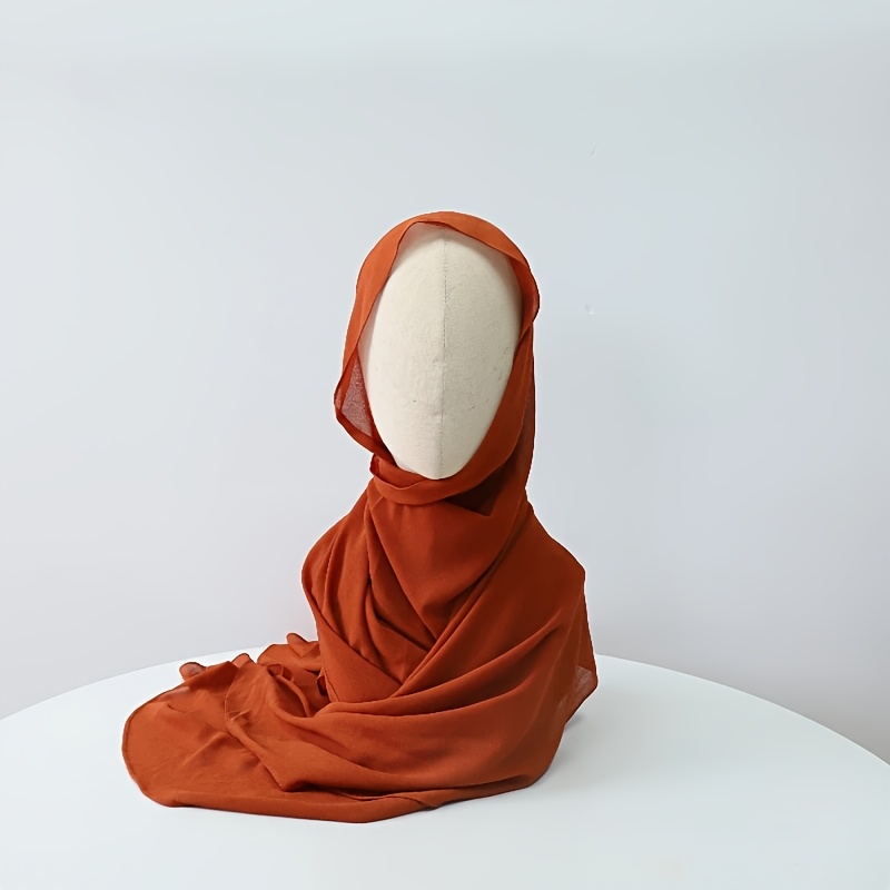 1pc high quality curved end round cut chiffon womens scarf   in multiple colors comfortable gentle and breathable suitable for wearing in   daily life leisure activities ramadan festival and gift  