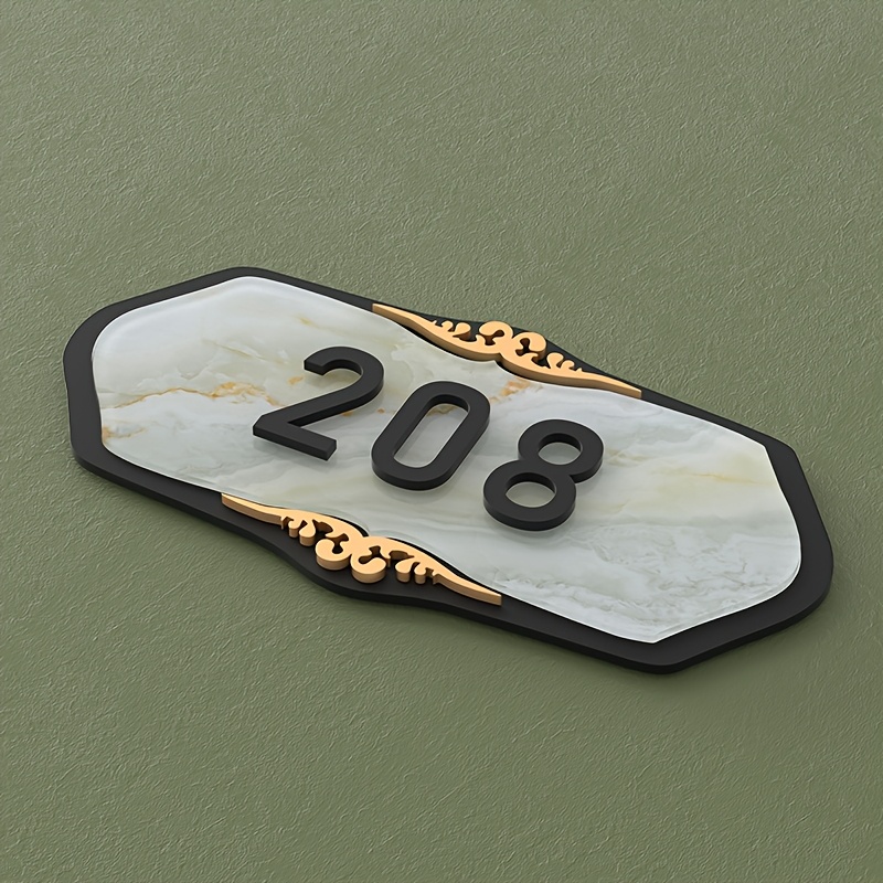 Large Size Custom Modern House Door Number Sign Matte Acrylic Laser Cut