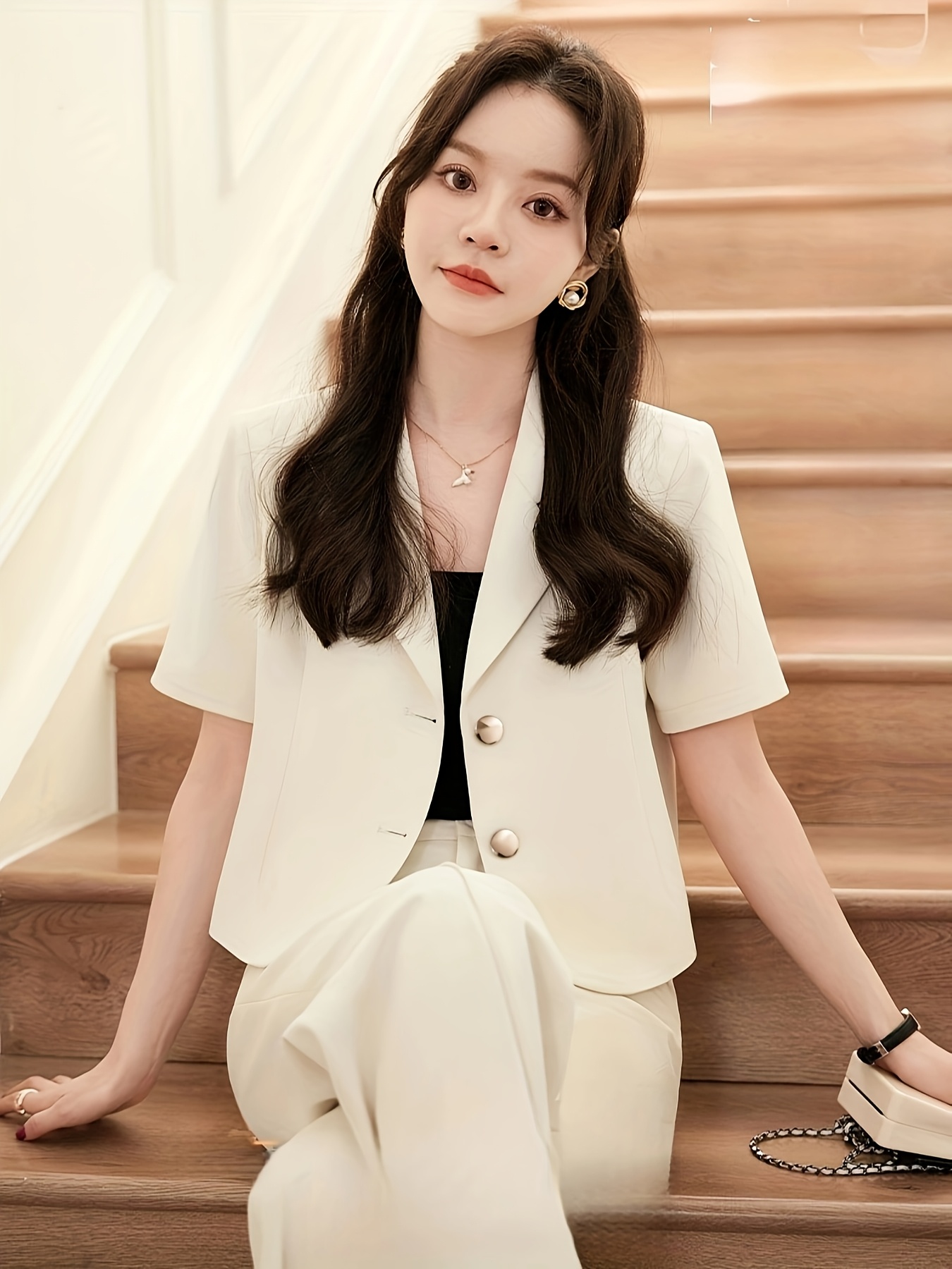 White Shirt Office Look Blazer Jacket Navy Blazer Work Outfit