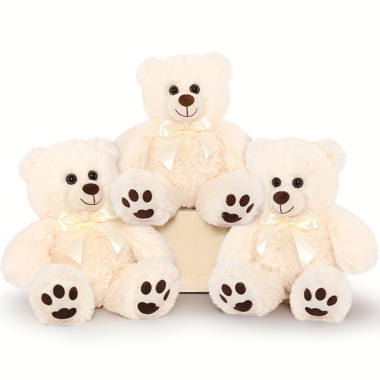 

Bulk Teddy Bear For Baby Shower, 3-pack Teddy Bear Stuffed Animals Bulk, 14" Teddy Bears In Bulk, Soft Stuffed Bear Stuffed Animal Wholesale For Birthday Christmas Valentine's Gift, Cream White