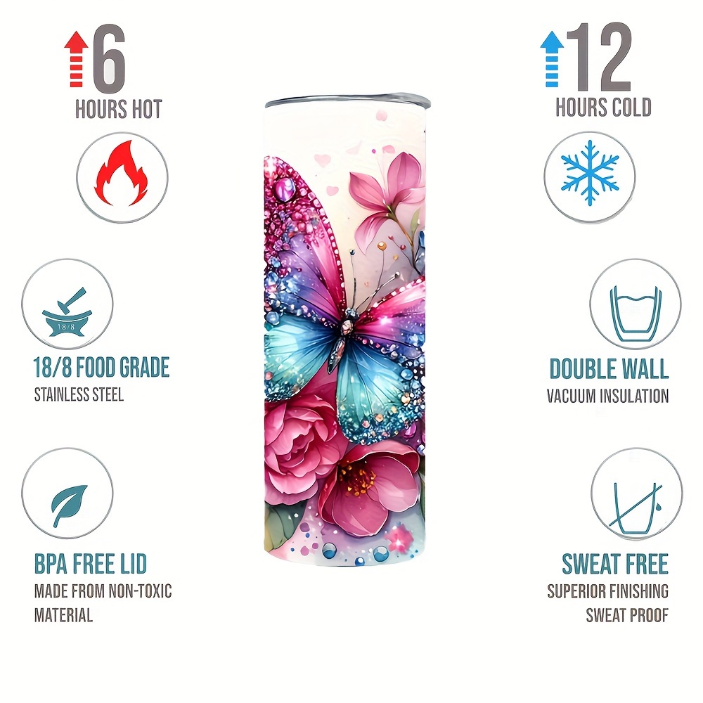 

Accept Picture Customization, 1 Pcs 20oz Heat Cold Insulation Straight Water Bottle, Dual Wall Vacuum Stainless Steel Cup, Cupping Full Printing Tumblerful, Suitable Coffee, Cold Drink, Office