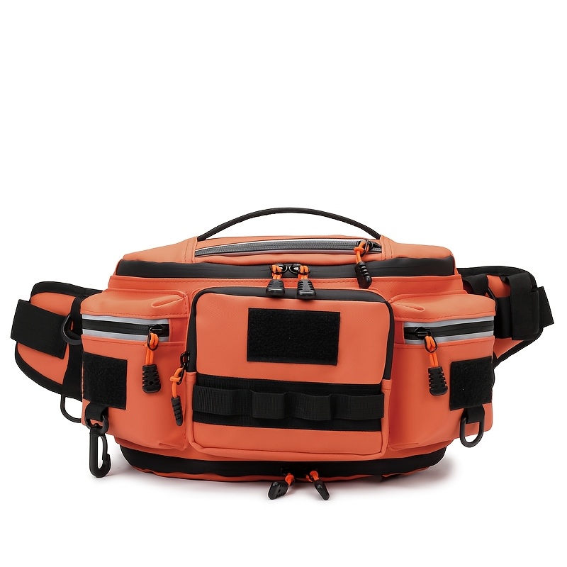 TEMU Large Capacity Multifunctional Lure Fishing Waist Pack With Multiple Pockets, Men's Expandable Chest Bag For Daily Commute & Travel