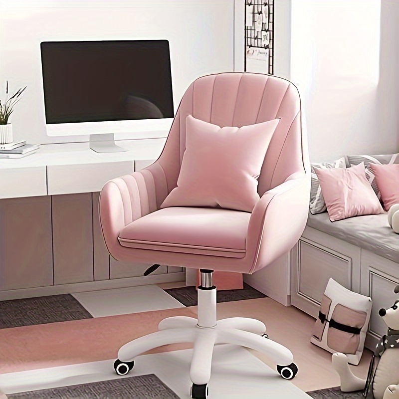 TEMU Fauteuil pivotant moderne pour bureau à domicile, avec un mi-haut et un revêtement et des accents de pompons, réglable en hauteur et en velours