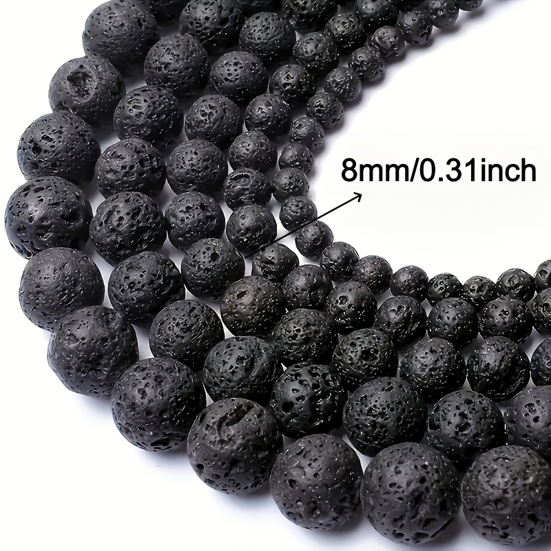 TEMU 50pcs Black Natural Stone Beads, 8mm Loose Round Beads For Jewelry Making, Diy Craft Supplies, Diy Beading, Handmade Diy, Decorative Supplies,