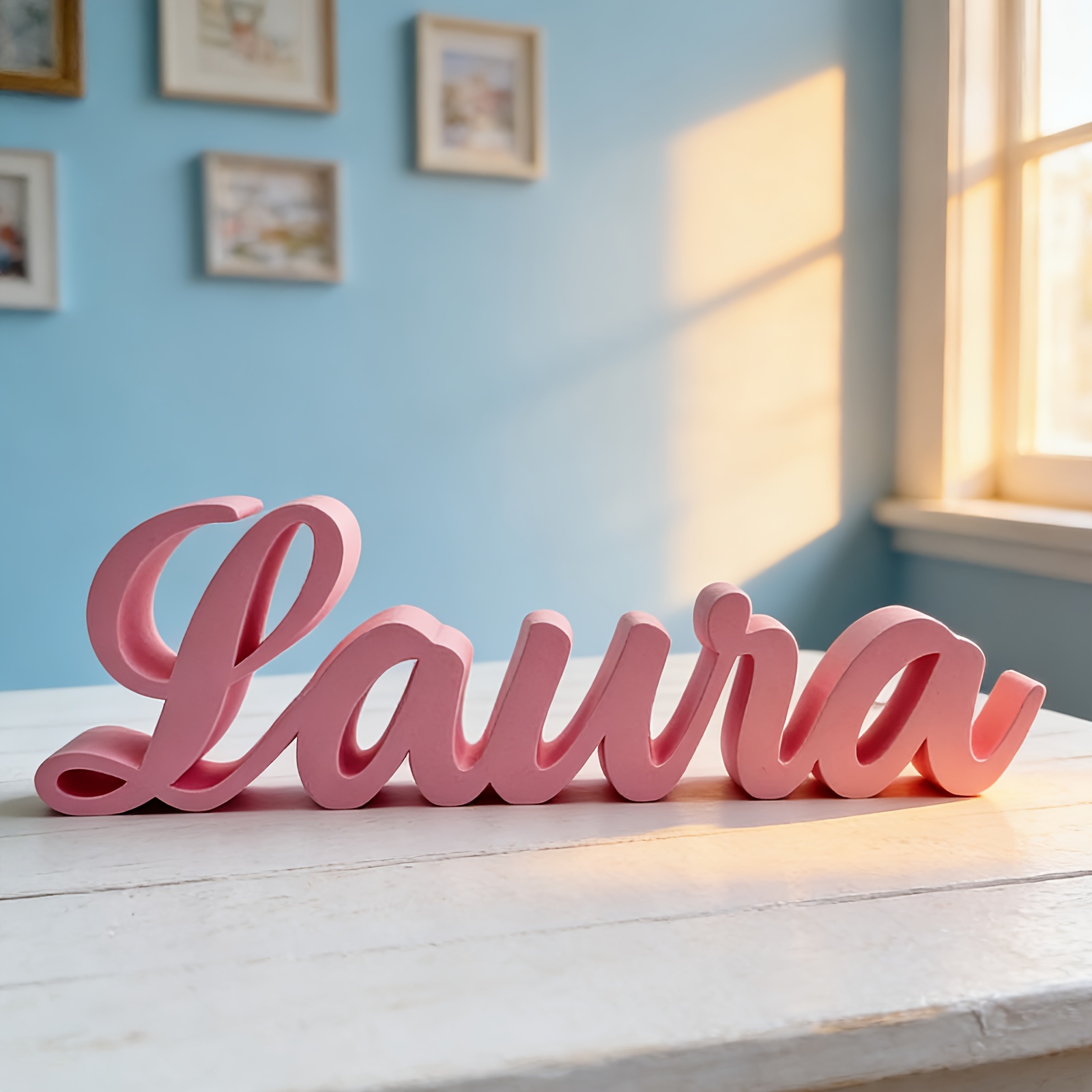 TEMU 1pc Personalized Desktop Name Decor - Custom Text And Names, Create Your Ornament, Macaron Color Palette, Fashionable Decoration, A Perfect Gift