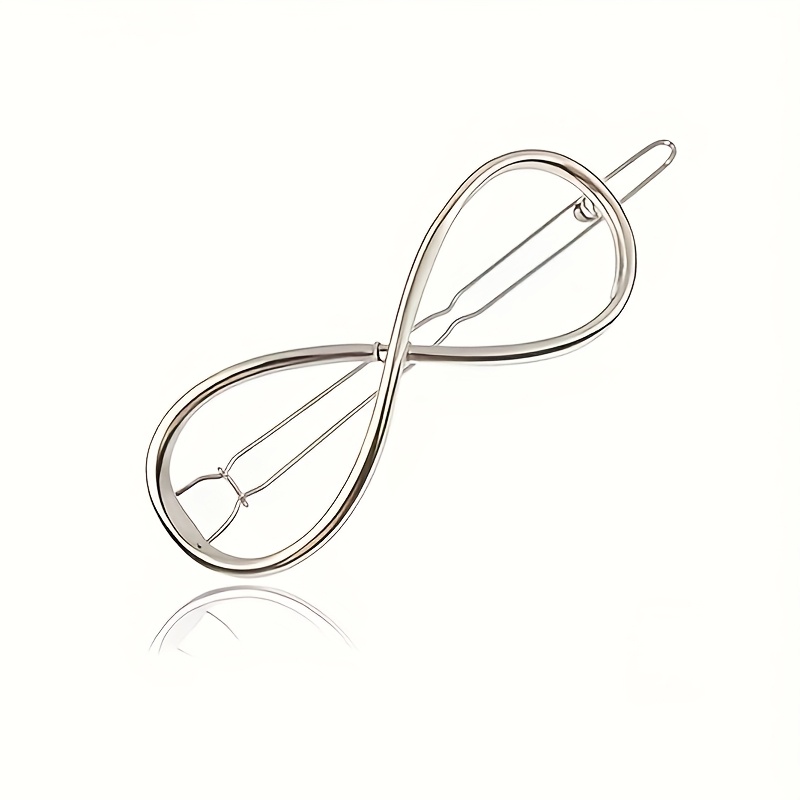 1 Bohemian Style Minimalist Blonde Hairpin - Hollow Infinite Shape Frog Hairpin, Solid Color, Stylish Ladies And Teen Accessories