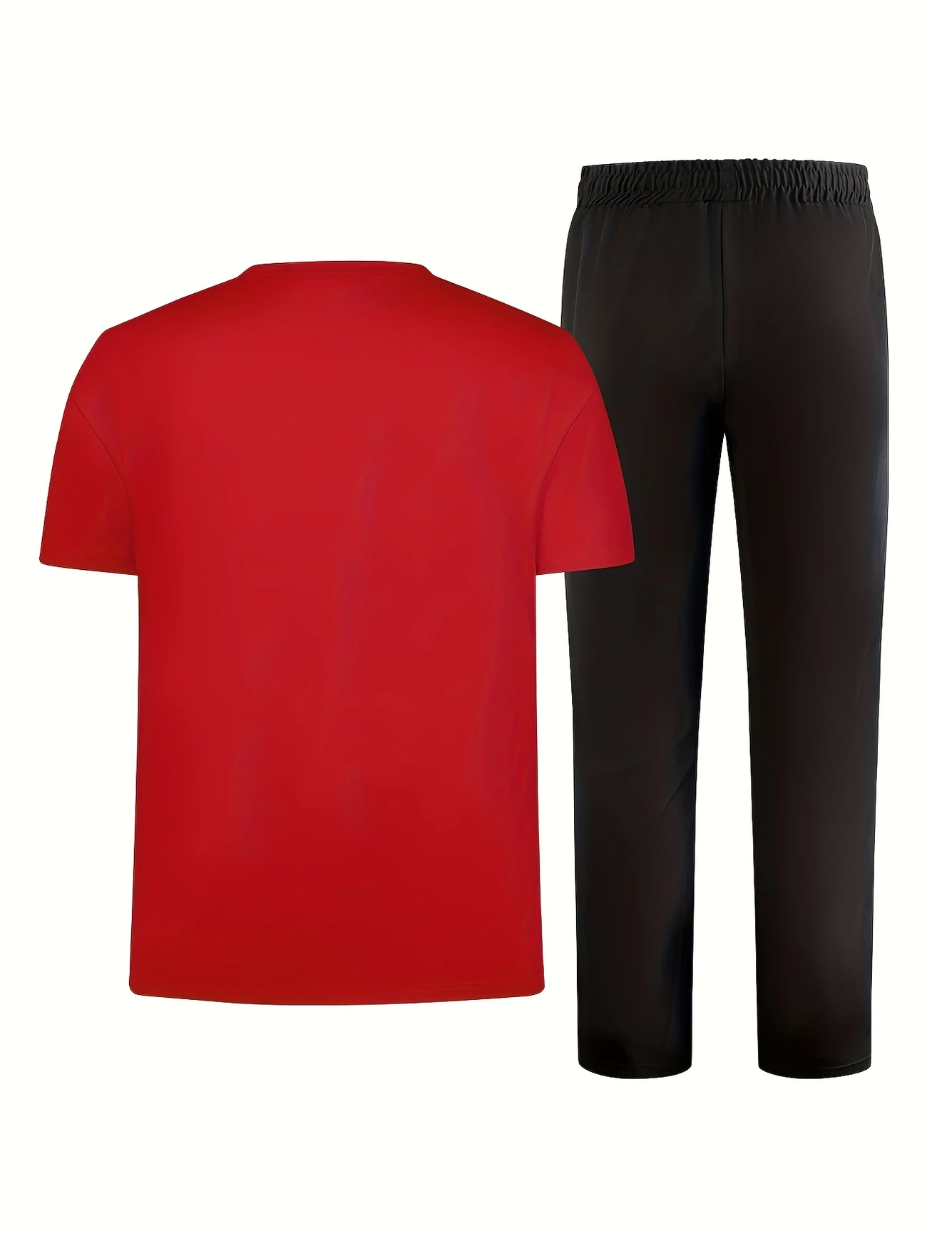 mens casual sports two piece set short sleeve top straight leg pants with paris print fashionable and trendy ideal for summer parties casual and everyday wear short sleeve top print trousers details 24