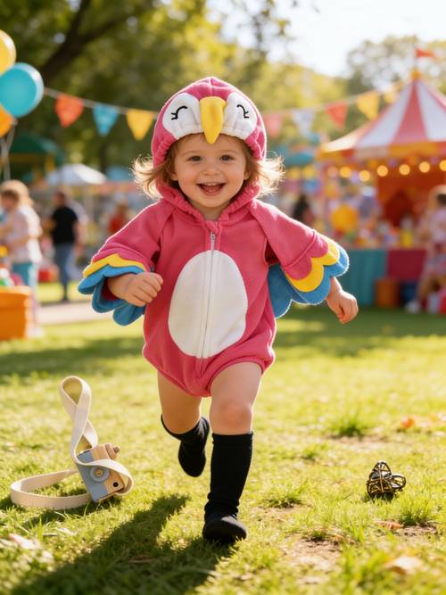 trendy baby 2pcs set cute parrot bird fleece hooded zip up romper with black stockings infant halloween daily outfit baby clothes outdoor