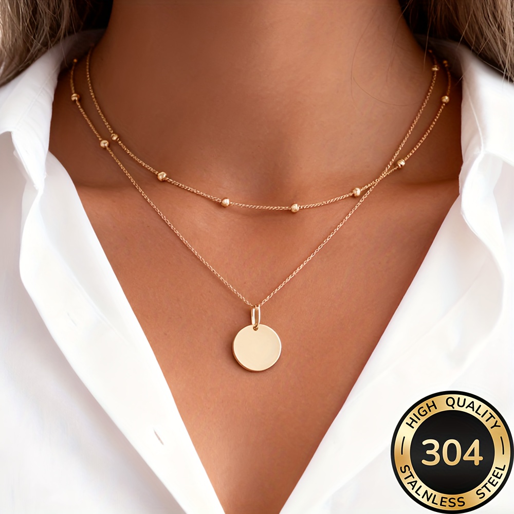 High Quality Stainless Steel Golden Women's Stacked Necklace, Anti-fade, Easy And Elegant, Fashionable Women's Necklaces For Daily Wear Or Parties, Jewelry Additions, Is A Delicate Gift For Women