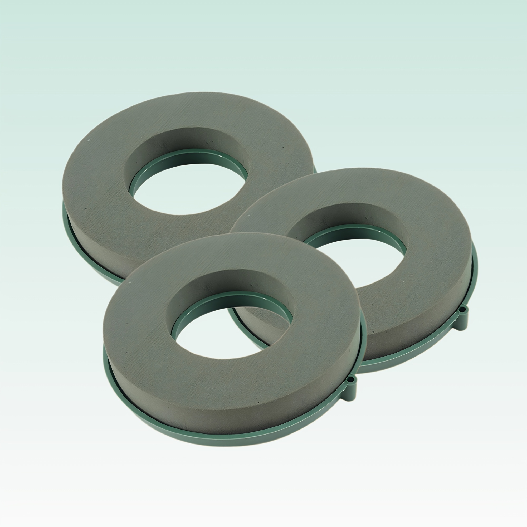TEMU Green Circular Floral Foam Rings, Sold Per Pack Of 3, Suitable For Flower Arranging, Weddings, And Party Decorations. Christmas Wreaths, Wall