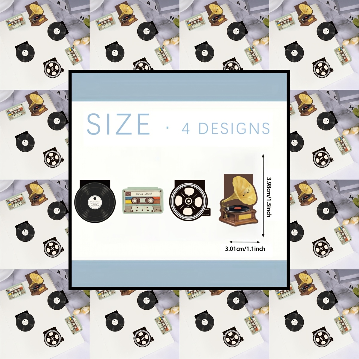 TEMU 4pcs Retro Media - Magnetic Bookmarks, Suitable For Decorating Books, Sketchbooks, Notebooks, And Other Artistic Bookmarks